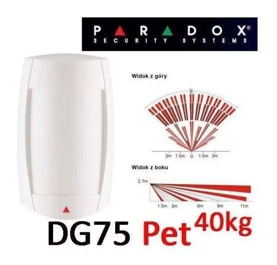 Paradox DG75 Pet Immune PIR Motion Detector - Extremely Reliable and False Alarm Free DG75