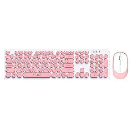 TF770 Mechanical Feel Wireless Gaming Keyboard And Mouse Set (Pink)