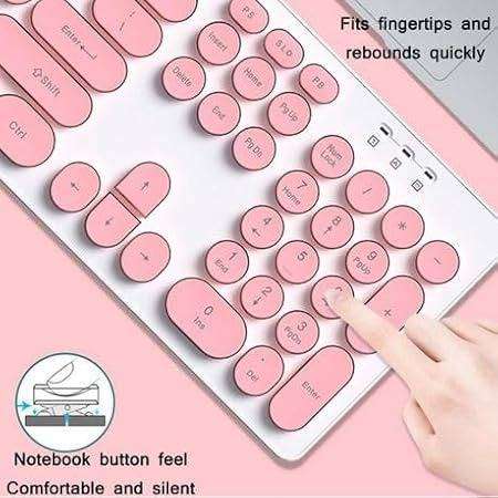 TF770 Mechanical Feel Wireless Gaming Keyboard And Mouse Set (Pink)