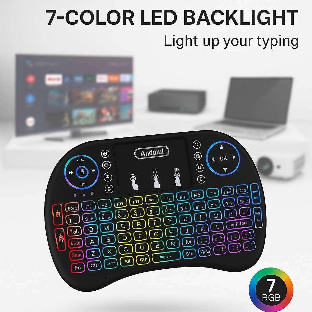 Mini Keyboard 3 Color Backlit 2.4G Wireless Keyboard-Android Smart TV Box