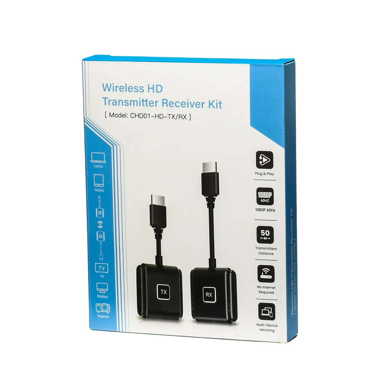 50M Wireless HDMI Video Transmitter and Receiver Extender Display Adapter