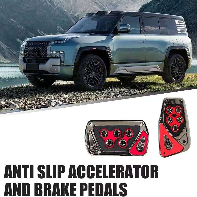 Universal Anti-Slip Car Pedal Covers - Waterproof, Durable Aluminum Alloy - Fits Most Vehicles