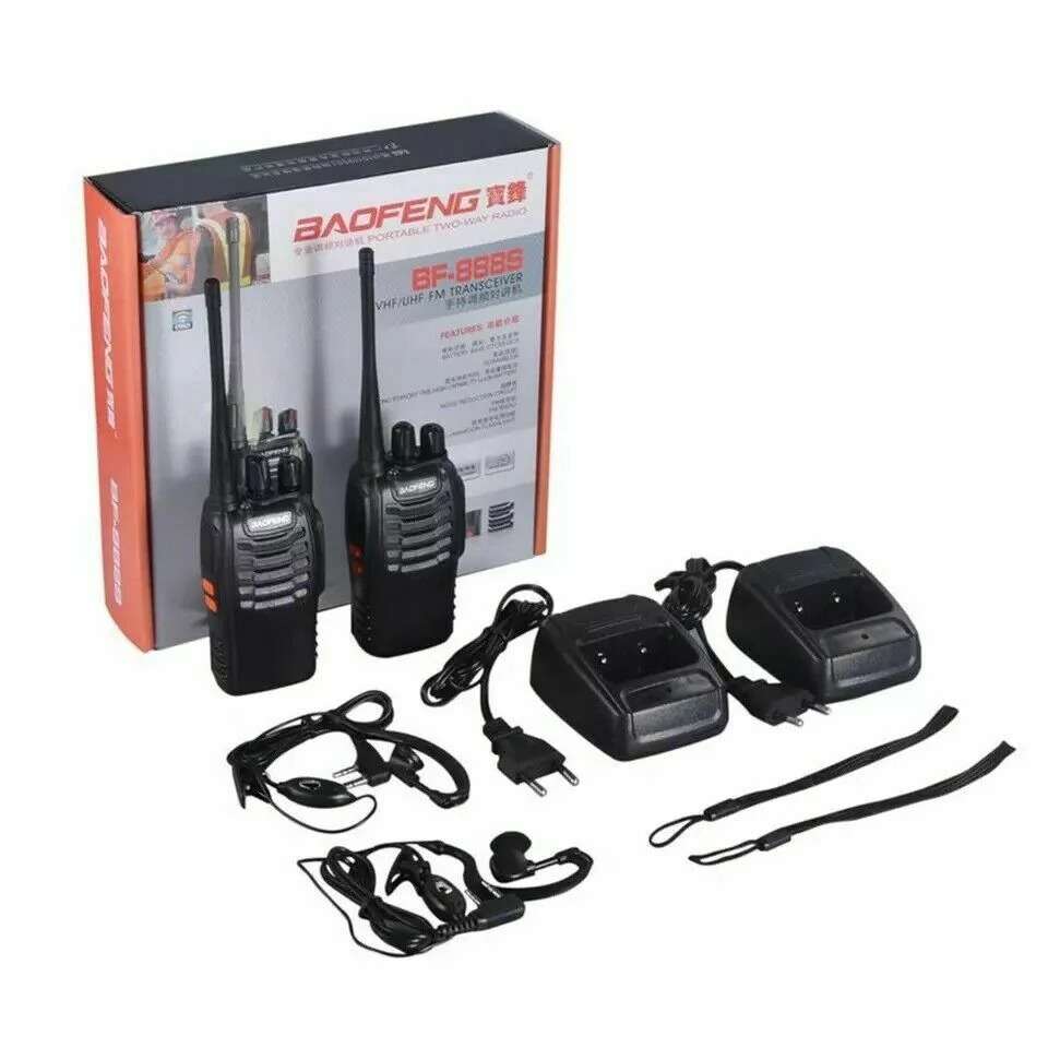 2 X Two Way Radio Hand Radio Set with 16 Channels Walkie Talkie VOX Long Range 1KM TO 5KM