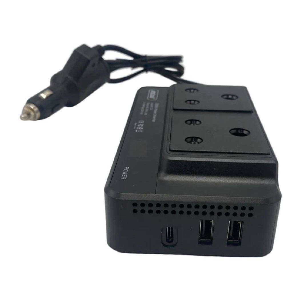 Power Car Inverter 300W DC 12V to 220V AC with 2 USB Charger Pods