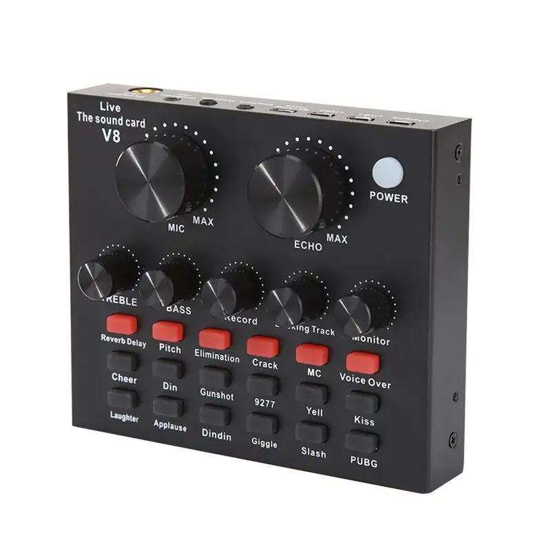 Live Sound Card - Live Stream or Karaoke Audio Interface 12 sound effects, and 10 effect modes