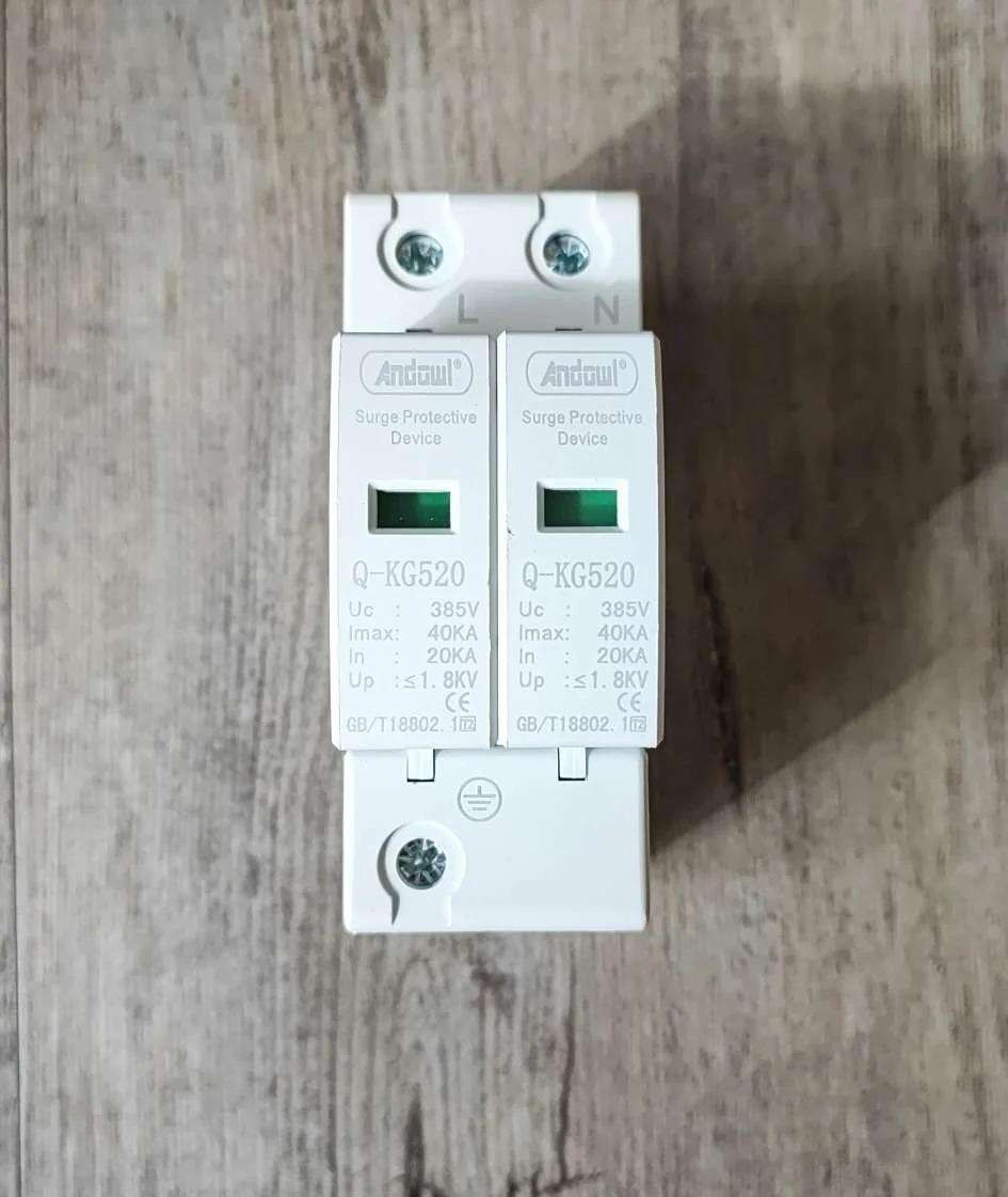 SPD surge protector 40KA 2 POLE [ Model : Q-KG520 ] DIN Rail 1.8KV Surge Protector
