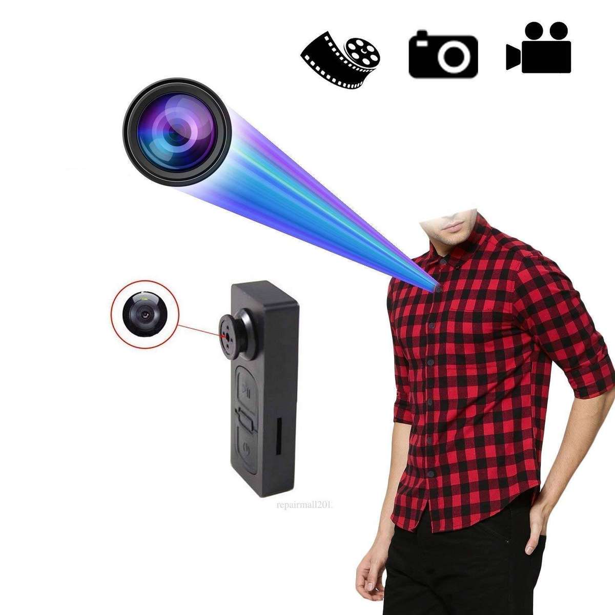 Mini Spy Hidden Button Camera S918 with SD Card Support Upto 16 GB