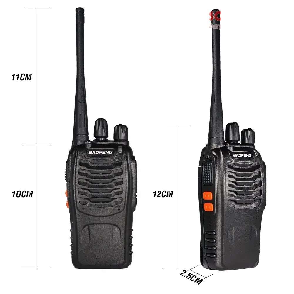 2 X Two Way Radio Hand Radio Set with 16 Channels Walkie Talkie VOX Long Range 1KM TO 5KM