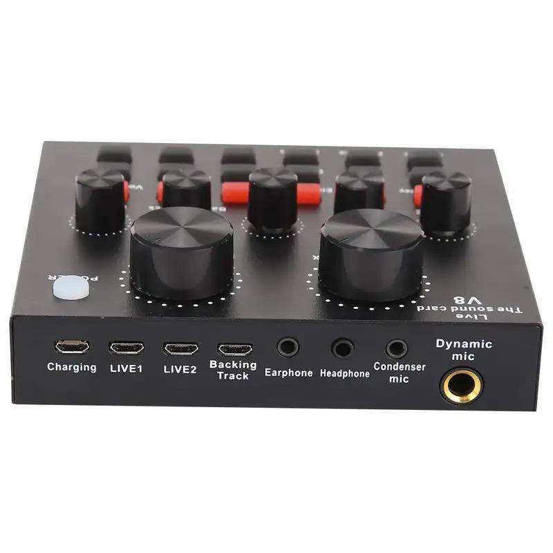 Live Sound Card - Live Stream or Karaoke Audio Interface 12 sound effects, and 10 effect modes