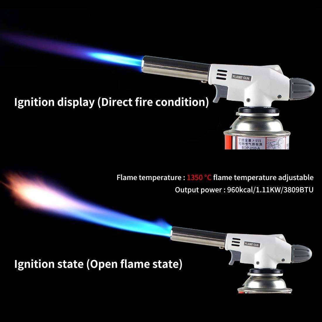 Kitchen Blow Torch Gas Torch - Flame Adjustable, Gas Butane Culinary for Home and Outdoor