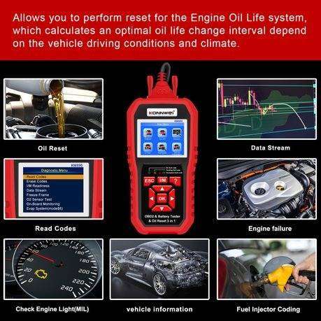 KONWEI KW890 Car OBDII Diagnostic tool and car Battery Tester