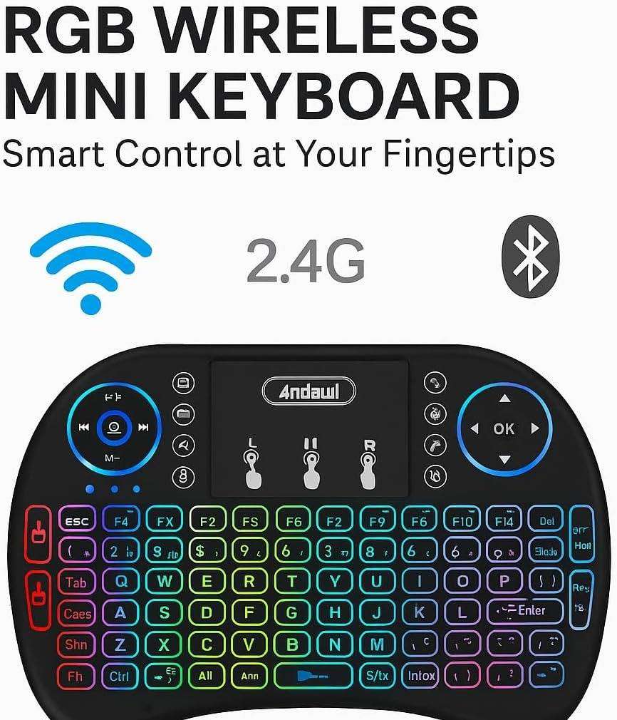 Mini Keyboard 3 Color Backlit 2.4G Wireless Keyboard-Android Smart TV Box