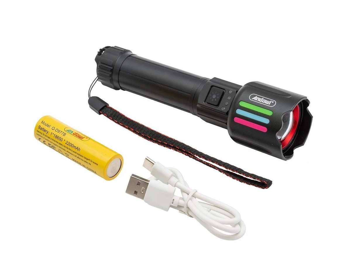High-powered, Aluminium Alloy, rechargeable outdoor flashlight