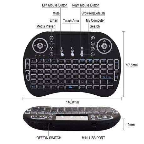 Mini Keyboard 3 Color Backlit 2.4G Wireless Keyboard-Android Smart TV Box