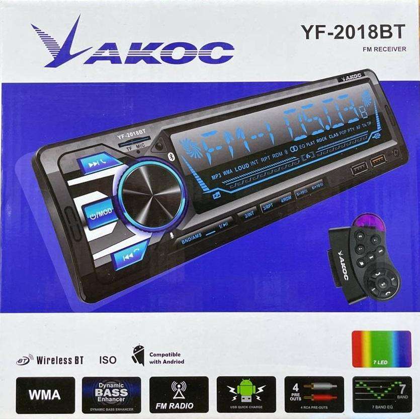 Akoc YF-2018BT Mp3 Car Radio With Bluetooth - 7 backlight colors