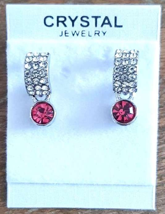 Pink Austrain crystal  Necklace & Earrings Jewelry Set