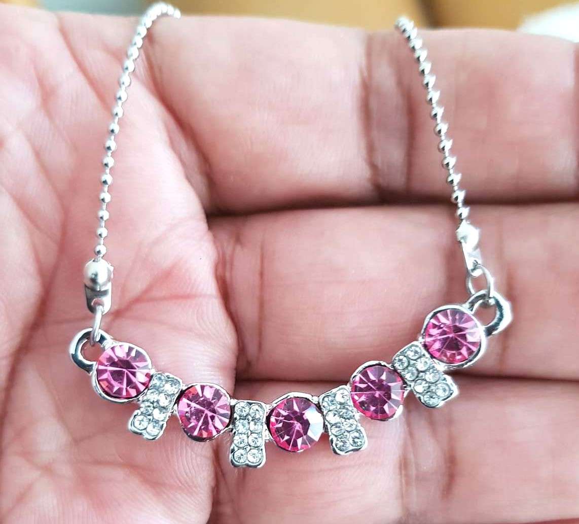 Pink Austrain crystal  Necklace & Earrings Jewelry Set