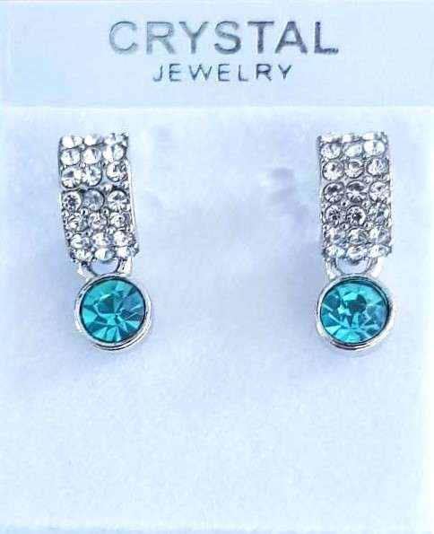 Aqua Blue Austrain crystal  Necklace & Earrings Jewelry Set