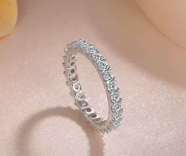 Zircon Circular Ring S925 Sterling Silver