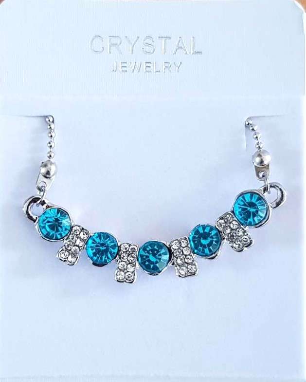 Aqua Blue Austrain crystal  Necklace & Earrings Jewelry Set