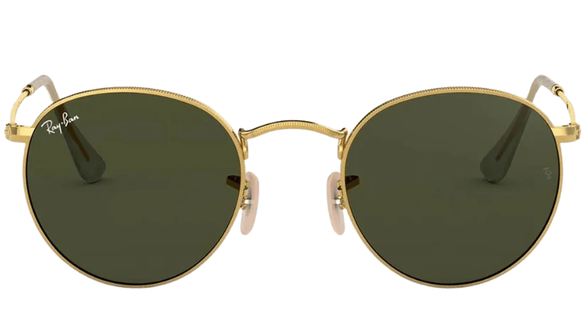 Ray-Ban Round Classic Sunglasses RB3447 Gold/Green Lense