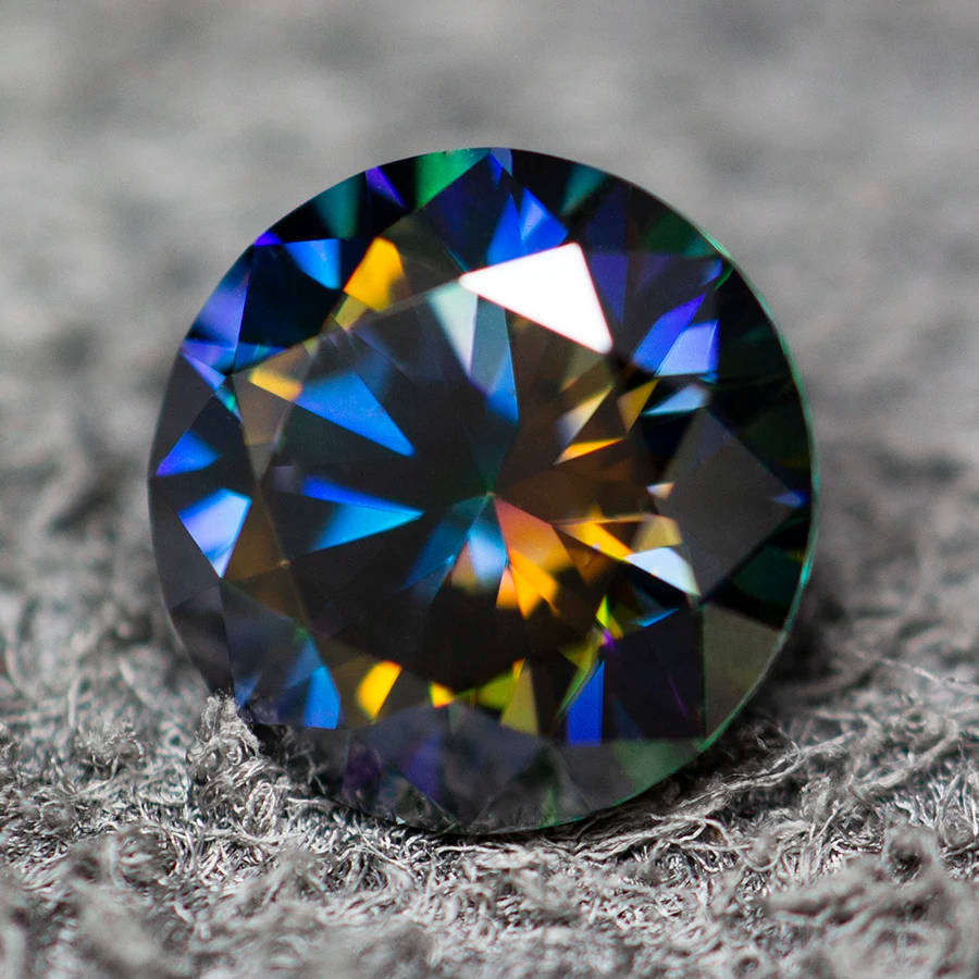 Rainbow Purple Moissanite Round Cut 1.00ct VVS1 with **GRA Certificate**