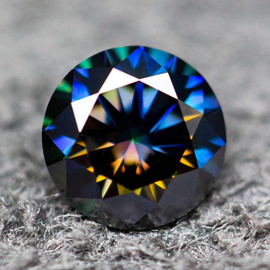 Rainbow Purple Moissanite Round Cut 1.00ct VVS1 with **GRA Certificate**