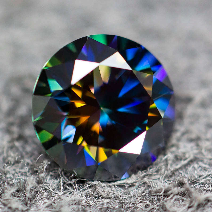 Rainbow Purple Moissanite Round Cut 1.00ct VVS1 with **GRA Certificate**