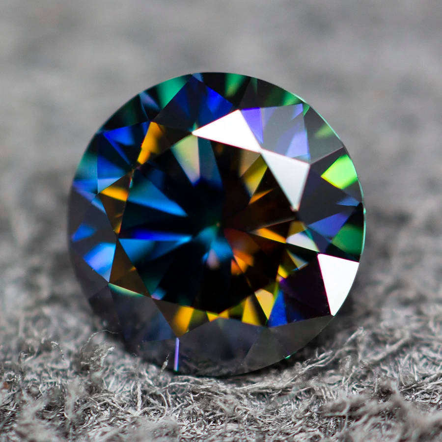 Rainbow Purple Moissanite Round Cut 1.00ct VVS1 with **GRA Certificate**