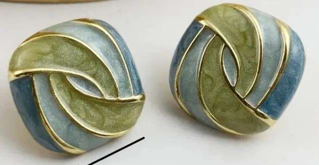 Elegant Enamel Swirl Stud Vintage Earrings Set for Women