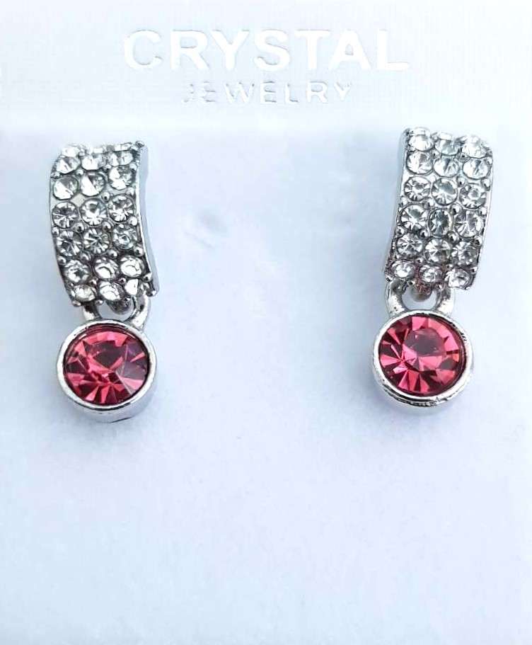 Pink Austrain crystal  Necklace & Earrings Jewelry Set