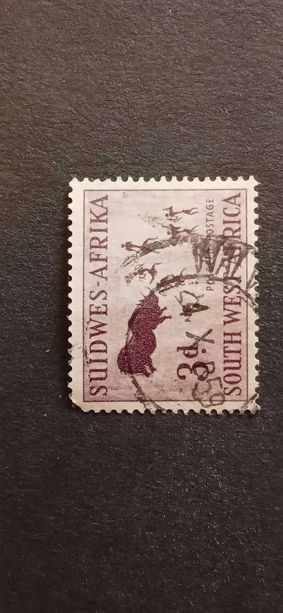 S.W.A 1954 ROCK CARVINGS NATIVES AND ANIMALS