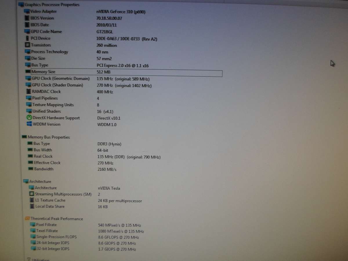 Nvidia Geforce 310 512MB