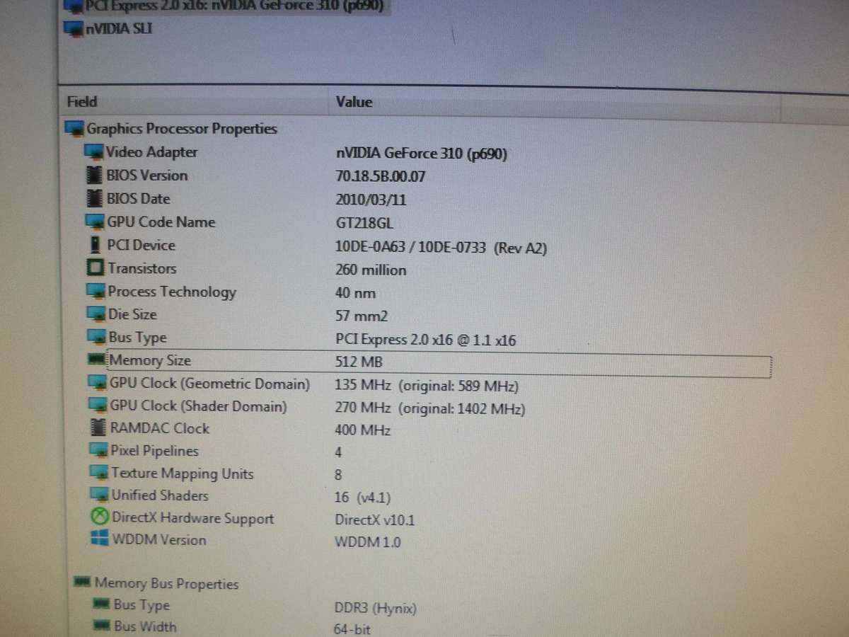 Nvidia Geforce 310 512MB