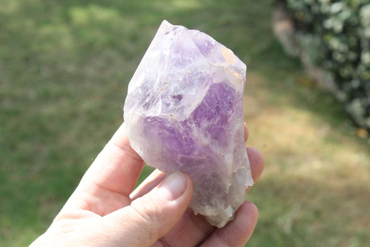Amethyst - Light Purple.  Approx 10 x 7 x 7