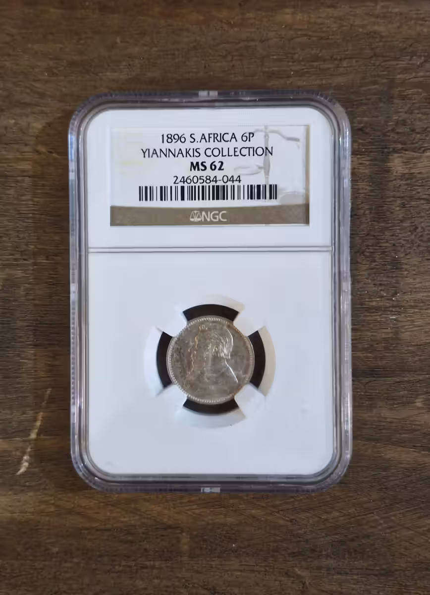 1896 6 PENCE  NGC GRADED MS62