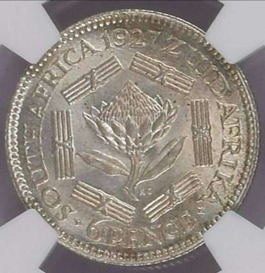 1927 6 PENCE NGC MS65 (HIGH GRADE)