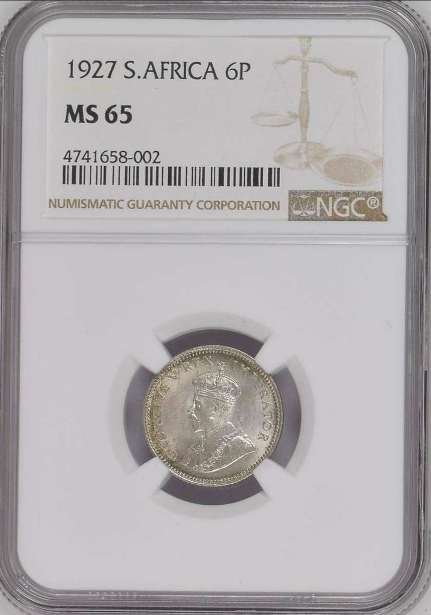 1927 6 PENCE NGC MS65 (HIGH GRADE)