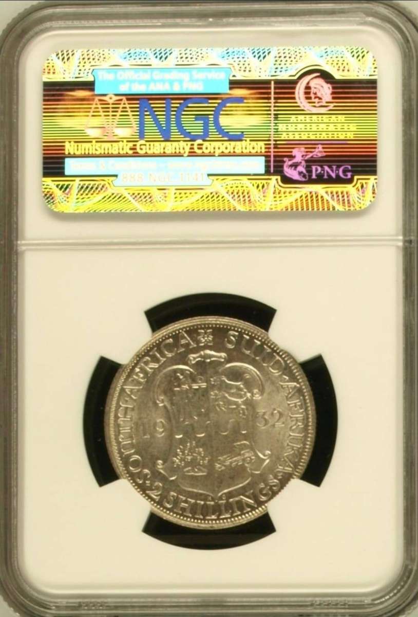 1932 2 SHILLING NGC MS64