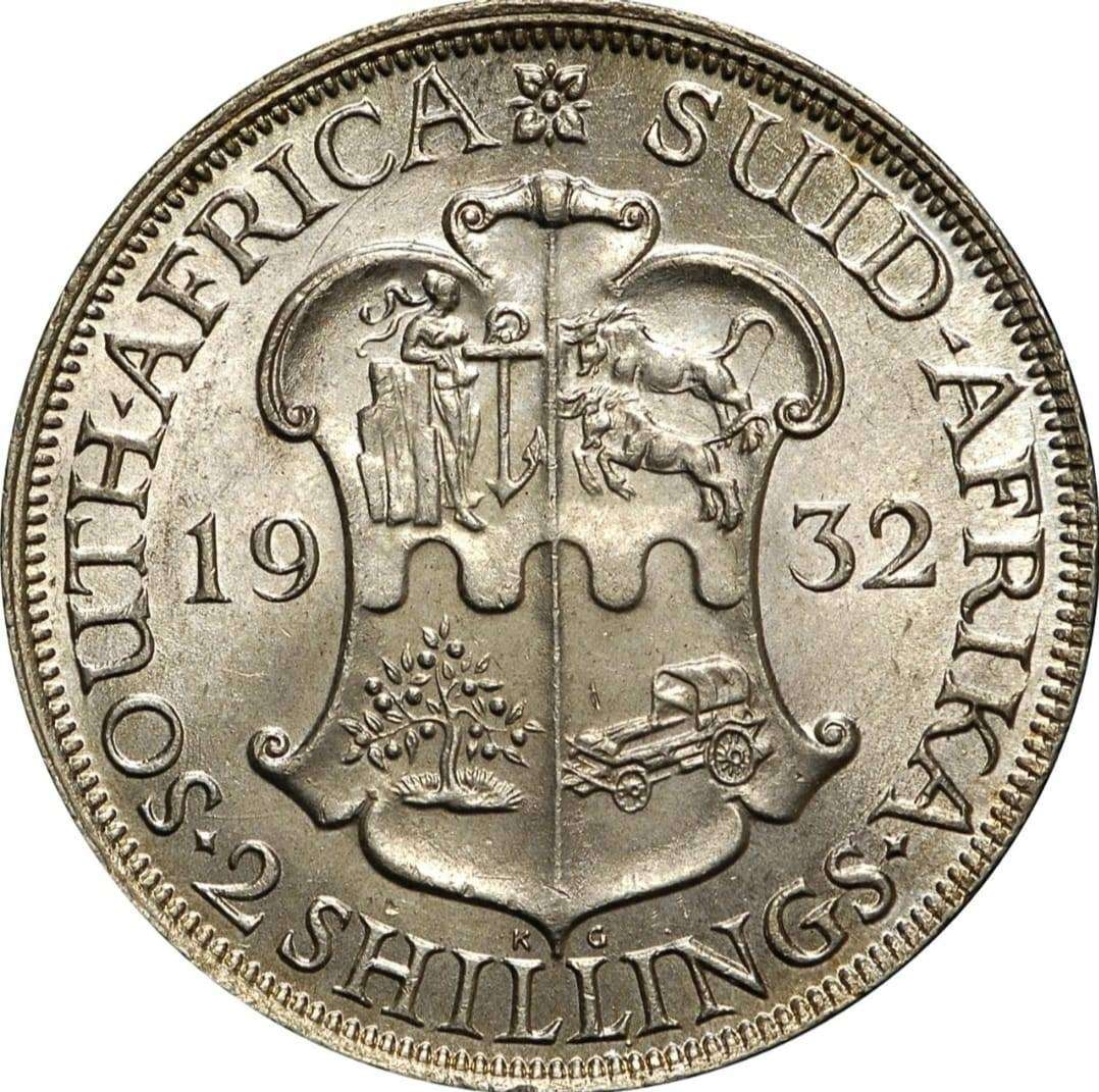 1932 2 SHILLING NGC MS64