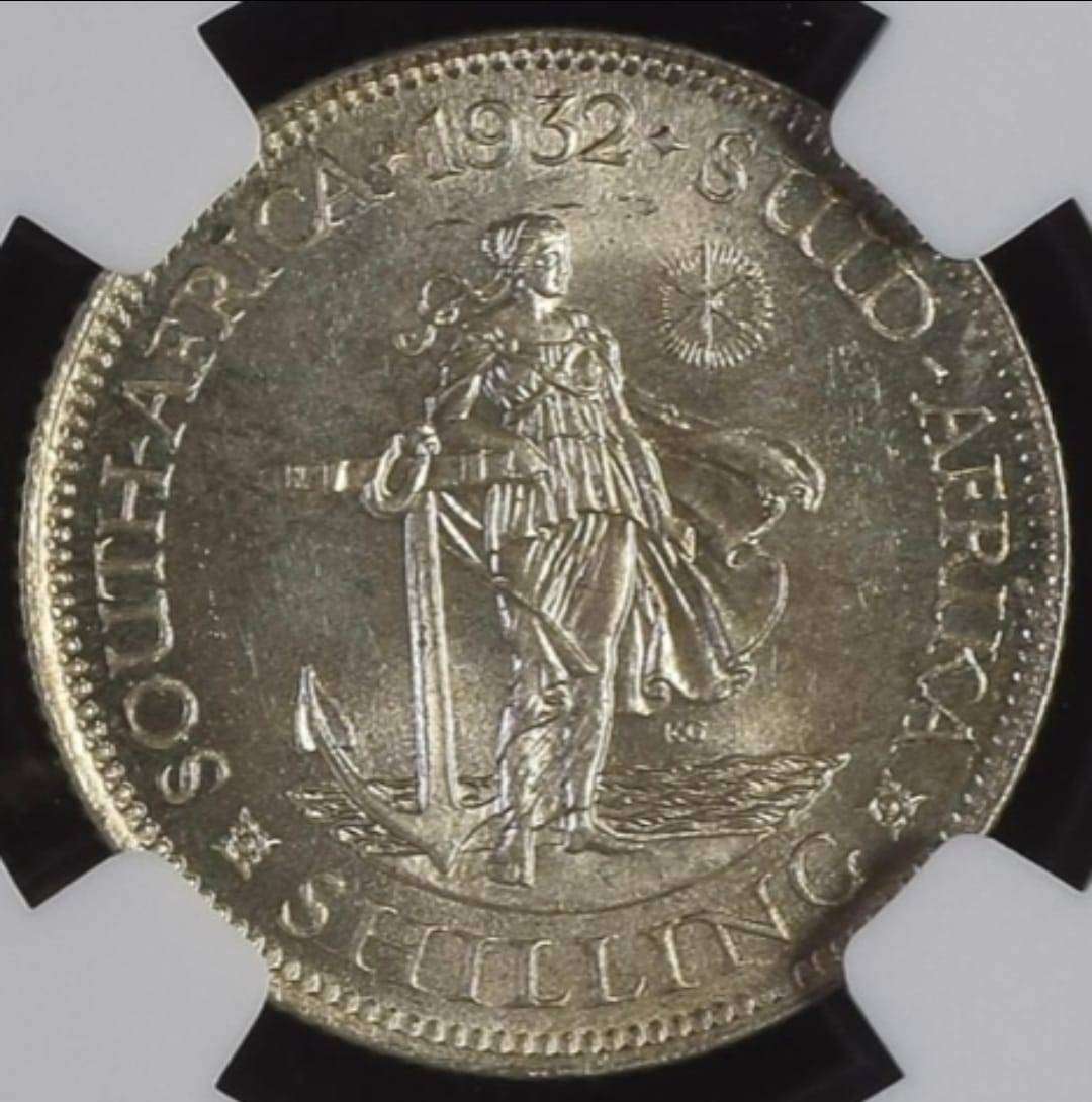 1932 1 SHILLING NGC GRADED MS64