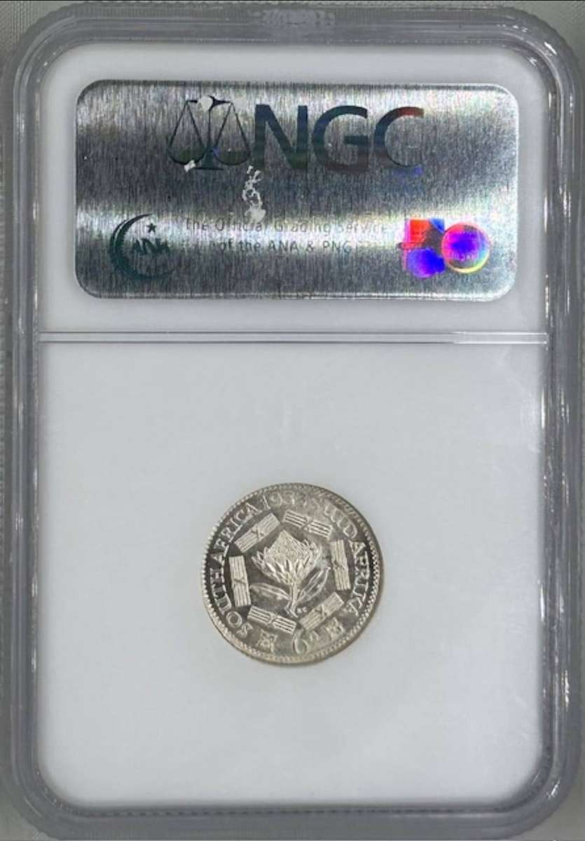 1933 6PENCE NGC GRADED MS64