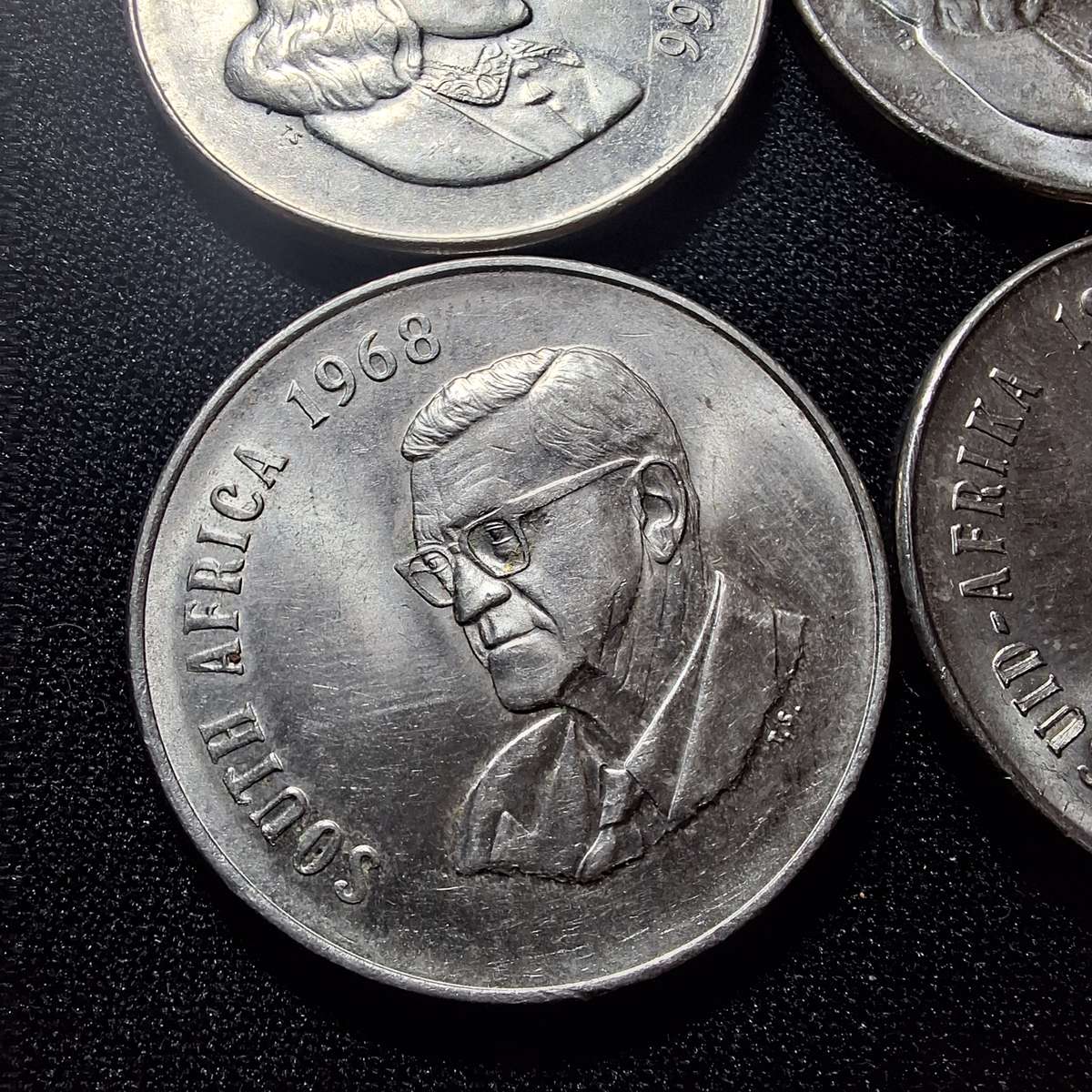 2 x 1966 & 2 x 1968 - 50 cent English & Afrikaans Uncirculated Coins