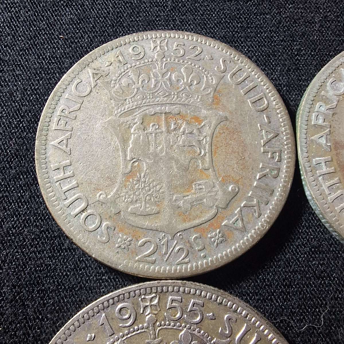 1952 to 1958 - 2  1/2 SA Shilling coins
