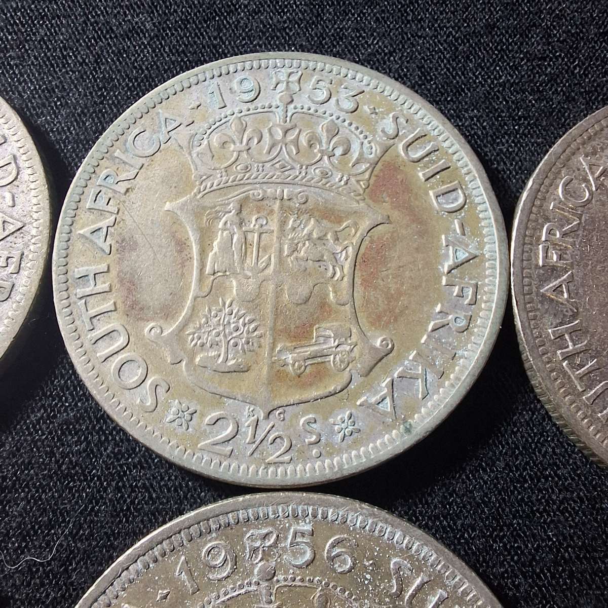 1952 to 1958 - 2  1/2 SA Shilling coins
