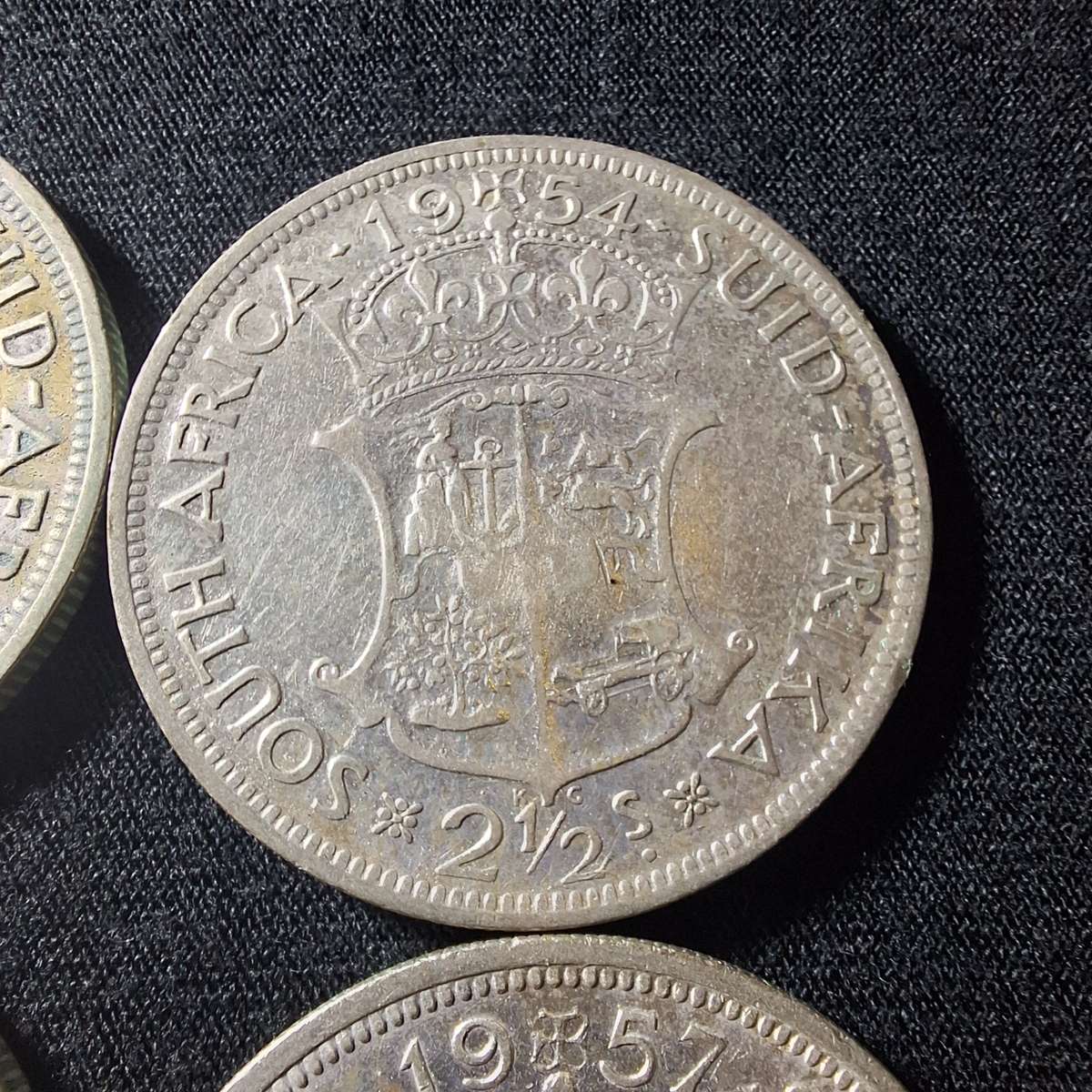 1952 to 1958 - 2  1/2 SA Shilling coins