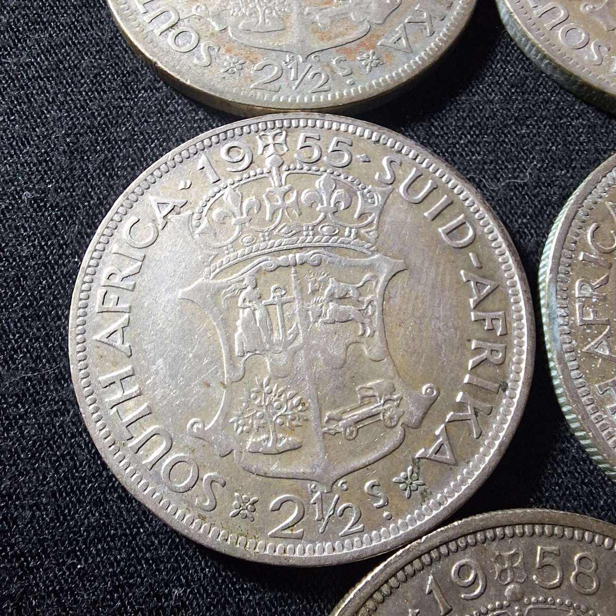1952 to 1958 - 2  1/2 SA Shilling coins