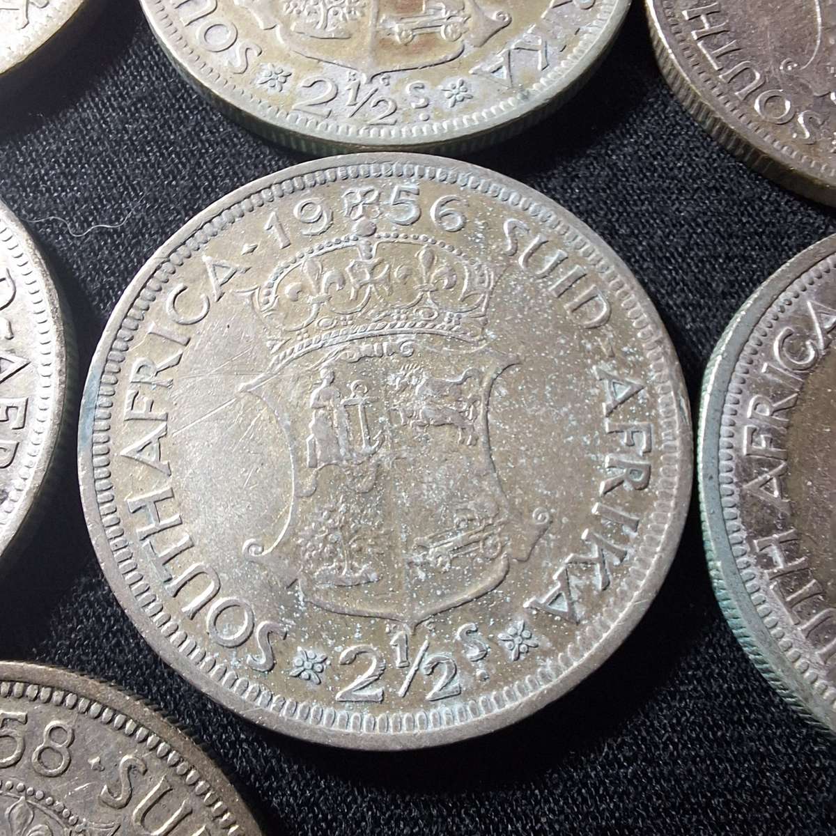 1952 to 1958 - 2  1/2 SA Shilling coins