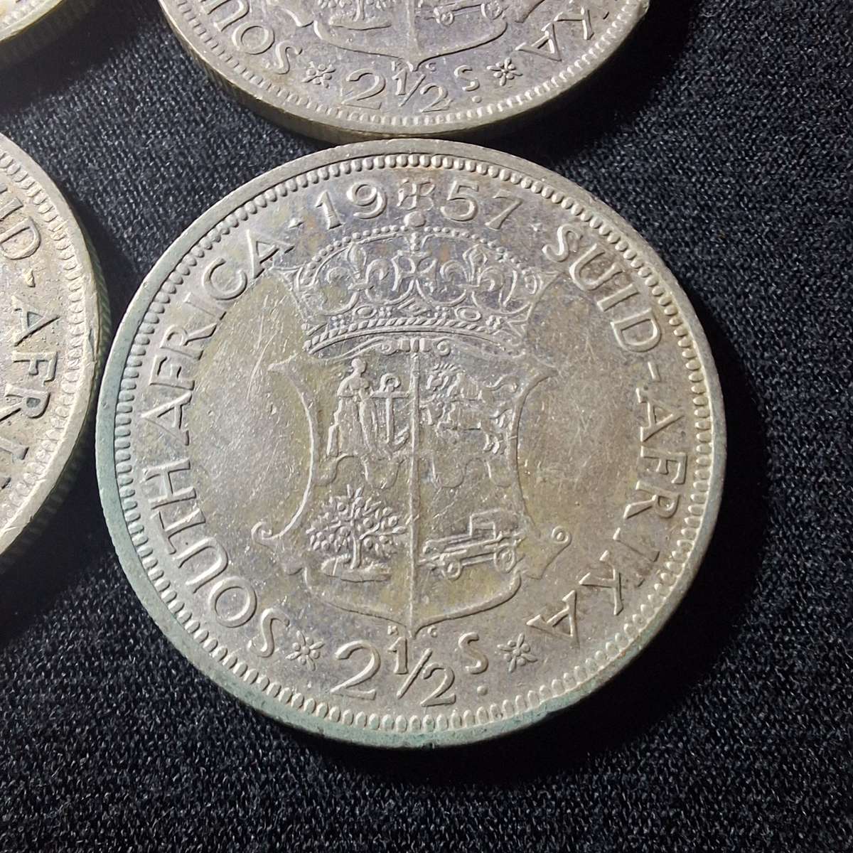 1952 to 1958 - 2  1/2 SA Shilling coins