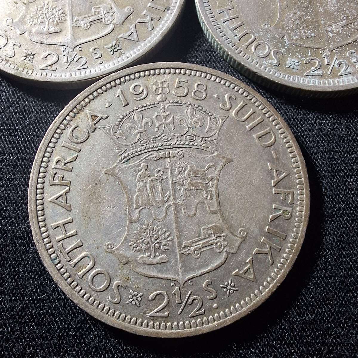 1952 to 1958 - 2  1/2 SA Shilling coins